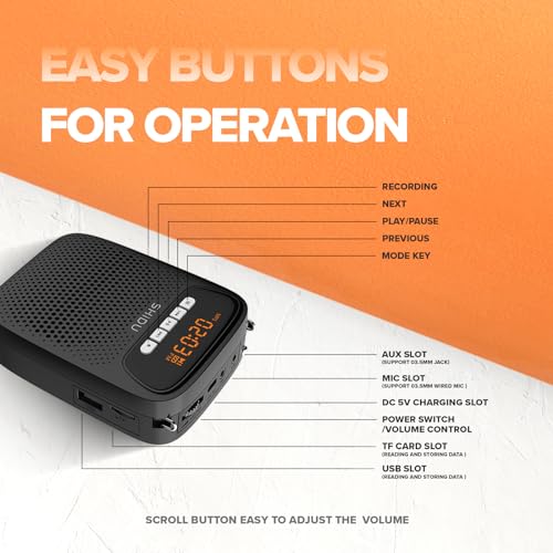 15W-Portable-Mini-Voice-Amplifier-with-Lapel-Microphone-Wired-Microphone-Headset-Rechargeable-Megaphone-Speaker-with-2-Mics-for-Teachers-Small-Pa-System-for-Classroom