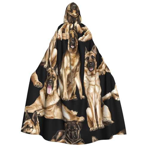 Cape Halloween et déguisement viking imprimé berger allemand pour fête
