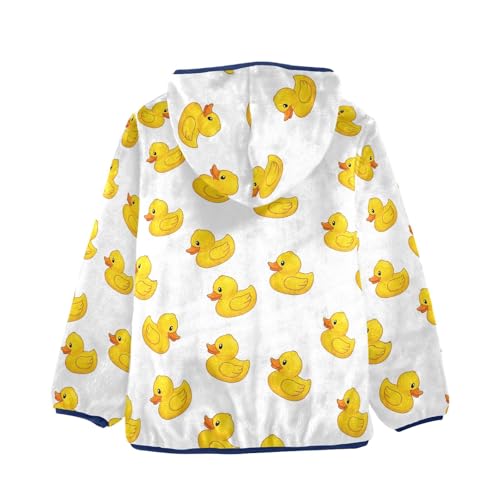 CHIFIGNO Cartoon Ducks White Boys Zip up Jacket Sweatshirt Jacket for Fall Winter 3T2