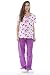 1311W-13-M Just Love Nursing Scrubs Set for Women / Print Scrubs,White Ribbon Heart With Purple Pants,Medium
