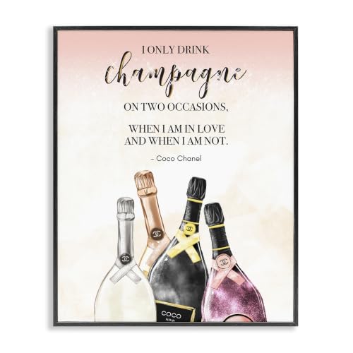 'Champagne and Love Quote Fashion Designer'| Framed Giclee Art