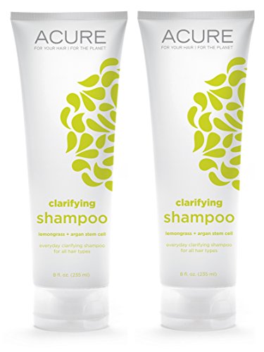 Acure Organics Lemongrass and Argan Oil Stem Cell Volume Natural Shampoo, 8 fl. oz. (Pack of 2)