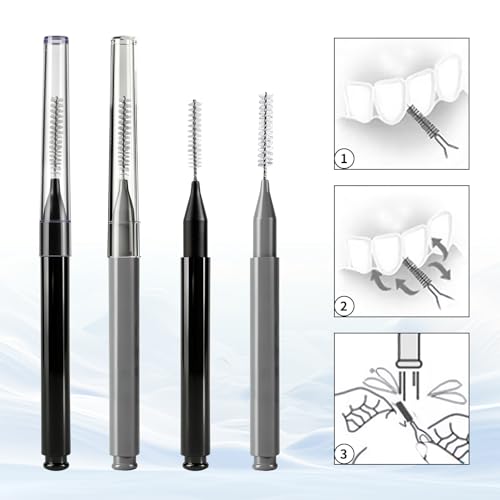 Image of 100 Pcs Interdental Brushes, Braces Flossers for Cleaner | Braces Brush Soft Dental Brushe Toothpicks Dental Floss Picks Dental for Brace Oral Cleaning(2 Colors)