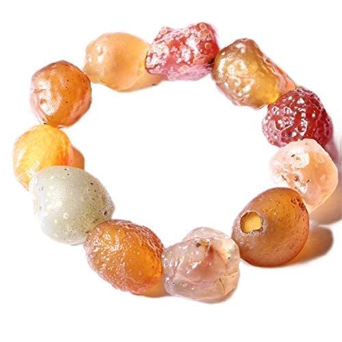 Pulsera de calcedonia natural cuentas de rosario de ágata y jade para hombre y mujer