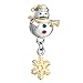 CharmsStory Snowflake Snowman Charms Red Simulated Birthstone Synthetic Crystal Bead For Bracelets