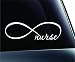 Infinity Nurse Symbol Decal Funny Car Truck Sticker Window (White)