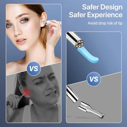 Image of Dr Vaku Earocam Ear Cleaner Earwax Removal Tool with Extra Cleaning Kit (Set of 7) HD Camera Wifi Connection & 6 LED Lights Endoscope Tool + 11 Silicone Tips Free & Storage Case-White /Blue