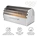Oggi Stainless Steel Roll Top Bread Box for Kitchen Countertop with Tempered Glass Lid - Fits Multiple Large Loaves of Bread and Other Freshly Baked Goods Including Cookies, Bagels, Muffins