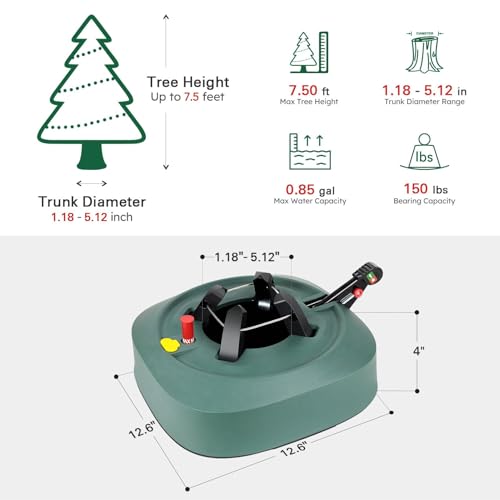 image for HarcoHome Christmas Tree Stand for Live Trees 4-7.5ft - Setup-Free Tre