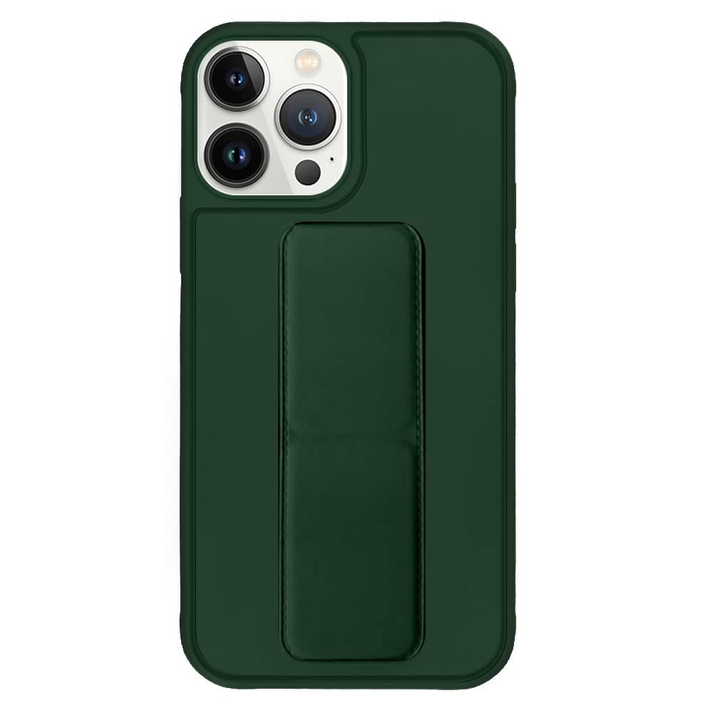 VITION Case Cover For iPhone 13 Pro, Finger Grip Phone holder Case Car Magnetic Multi-function 3 in 1 Shockproof Back Cover Protective Case (iPhone 13 Pro dark green)