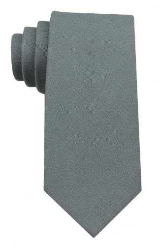 Image of Mens Solid Linen Ties - Slim Pattern Necktie for Men Wedding Groomsmen