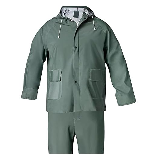 Traje de Agua Impermeable Verde Pvc Talla 7-L