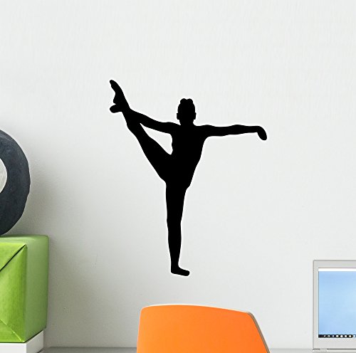 Wallmonkeys WM352974 Gymnastics Silhouette Leg up Wall Decal Peel and Stick Graphic (12 in H x 10 in W)