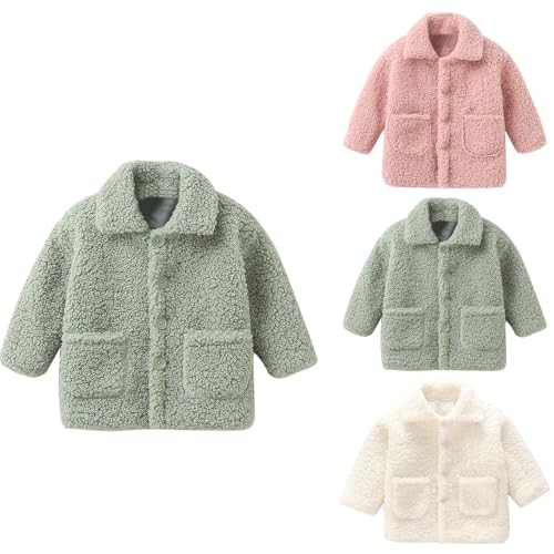 Kids Girls Fleece Coat Thicken Warm Winter Button Jackets Windproof Fuzzy Outerwear Sweater Coats Clothes With Pocket4