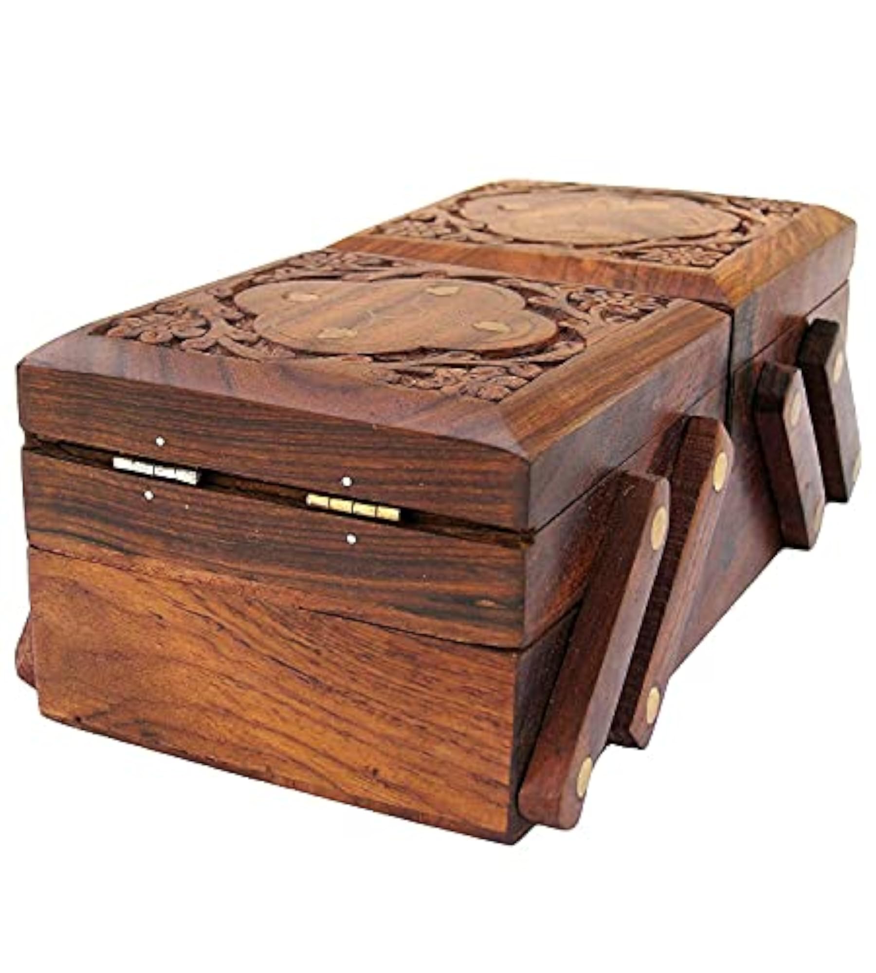 Handmade Wooden Rectangular Jewellery Organizer Box