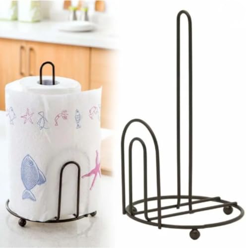 Image of Metal Tissue Paper Holder Stand | Napkin Holder for Dining Table & Kitchen | Rust Resistant Multipurpose Tissue Stand with Stable Base (Black)