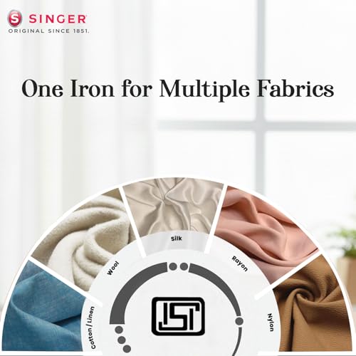 Image of SINGER Shakti Press Heavy Weight Dry Iron with 2 Year Warranty | 1000W Power | 1.6 Kg Heavy Body | Double Coated Sole Plate | Adjustable Temperature Control | 180 Swivel Cord | ISI Certified