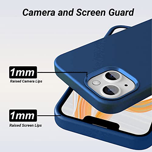 Image of LIRAMARK Liquid Silicone Soft Back Cover Case for Apple iPhone 13 Mini (5.4 Inch) (Oriental Blue)