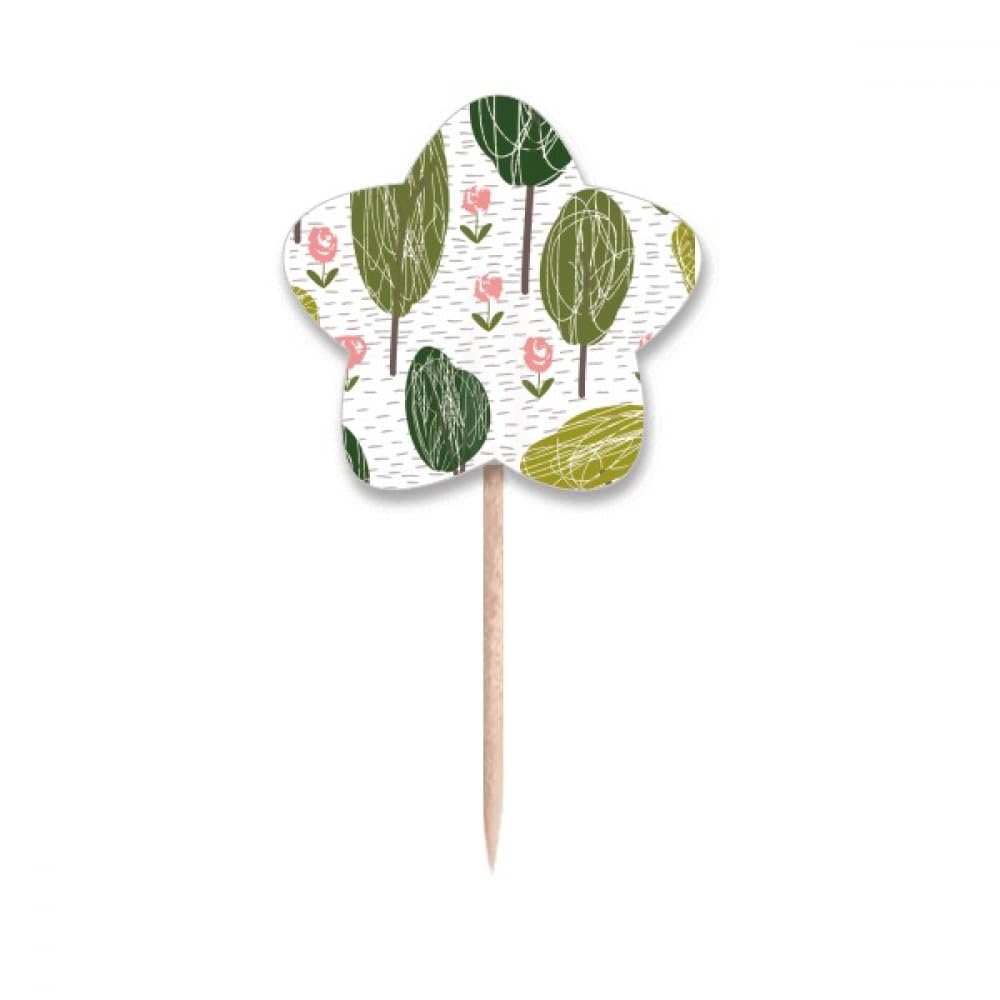 Pics cupcake motif arbre et drapeaux étoiles pour décoration de fête