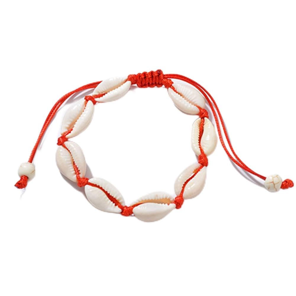 Handcess Boho Cavigliere a strati Bracciale alla caviglia con cuore in oro Gioielli con cavigliera con perline per donne e ragazze