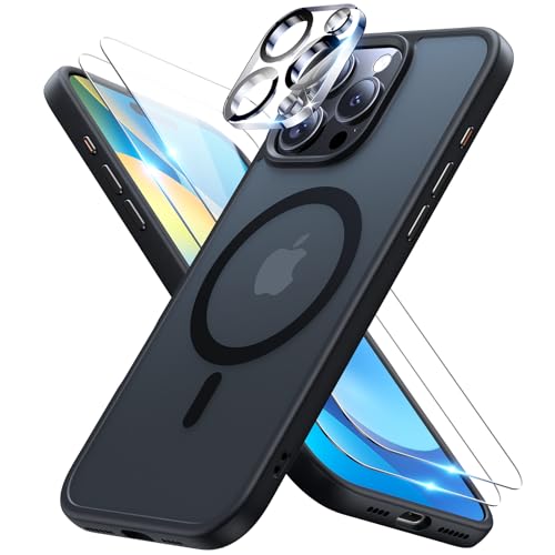 Sauvez votre écran : étui iPhone 16 Pro antichoc noir MagSafe avec double protection en verre