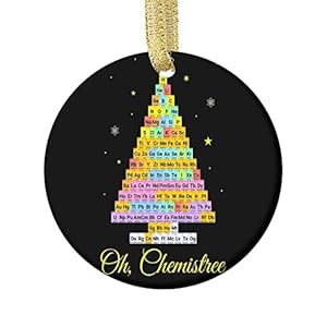 Christmas Ornament 2022, Science Periodic Table of Elements, Chemist Tree,Chemistry Physics Biology Birthday Present Ideas for Geek Nerd, Gold