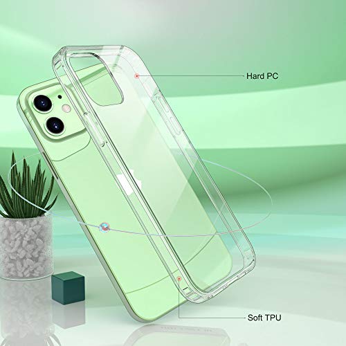Ulak Clear Case For Iphone 12/Iphone 12 Pro, Hybrid Protective Slim Transparent Anti-Scratch Shock Absorption Tpu Bumper Cover Designed Phone Case, Crystal Clear #TOP2