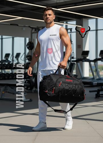 Image of 50L Duffel Travel Bag with Multiple Pockets | Ideal for Gym & Outdoor Trips (Black & Blue)