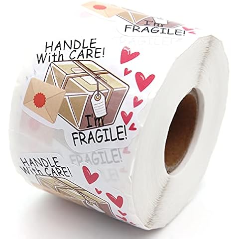 Littlefa 1.5” I’m Fragile with Box Design Stickers, Thank You Stickers,Bakeries Stickers,Handmade Stickers,Small Business Stickers, Envelopes Stickers, Gift Bags Packaging 500 PCS Cover