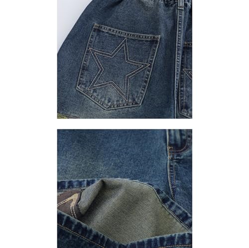 Short en denim bleu à imprimé gothique aux finitions soignées - 6