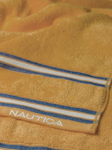Image of NAUTICA Super Soft Zero Twist 100% Cotton Towel -4pc Face Towel (Vintage Crew Stripe) solid-beige-500 GSM