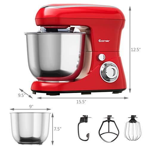 image for COSTWAY Stand Mixer, 6-Speed Tilt-Head Stand Mixer, 500W, Kitchen Elec