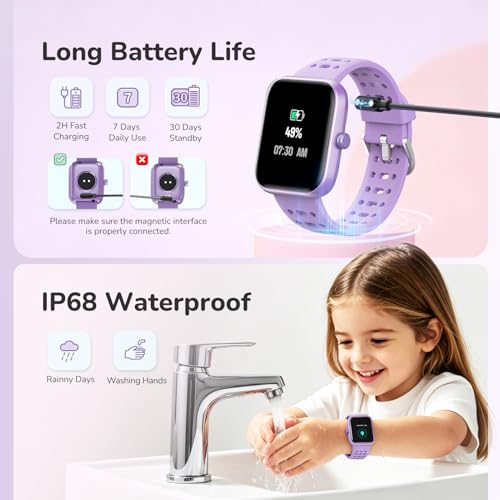 ENOMIR Kids Smart Watch for Girls Health Monitor Puzzle Games DIY Dials - image 7