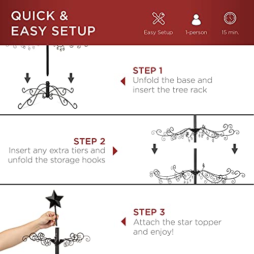 Best Choice Products SKY5362 6Ft Wrought Iron Ornament Display Christmas Tree W/Easy Assembly And Stand thumb #5