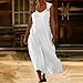 Women Summer Casual Dress Sleeveless Flowy Loose Fit Beach Vacation Sundress Solid Color Maxi Dress Fashion Outfits S-2XL