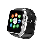 GPCT Bluetooth [Android/iOS] Touch Screen [Water Resistant] Workout/Sleep/Heart Rate Monitor [Smart Watch] for iPhone 7 Plus/7/6s Plus/6s/6/5, Galaxy Edge/S6/S5, HTC, Sony, LG, Smart Phone (Silver)