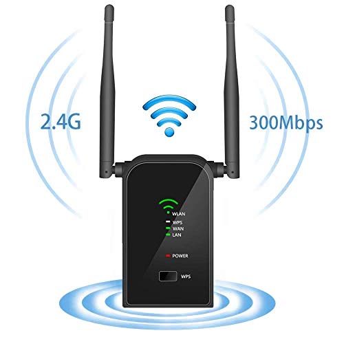 Aigital WiFi Repetidor, 300Mbps Enrutador Inalámbrico Extensor de Red WiFi Ap Amplificador Wireless Repeater Booster Wireless-N 2.4GHz Universal EU Enchufe...