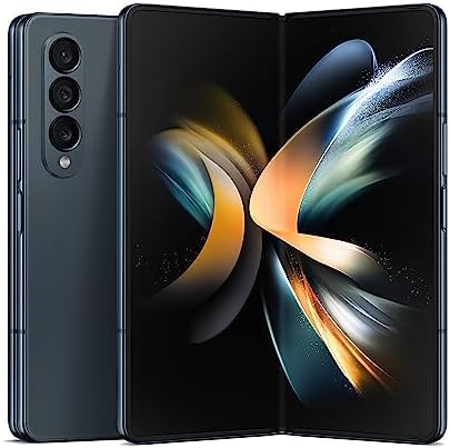 Galaxy Z Fold 4 Cell Phone, Factory Unlocked Android Smartphone, 256GB, Flex Mode, Hands Free Video, Multi Window View, Foldable Display, S Pen Compatible, US Version, 2022, Gray Green