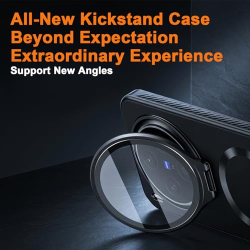 Image of ZORBES Phone Case for Vivo X300 Pro with Magnetic Design, Vivo X300 Pro Back Cover with Camera Lens Protection Folding Kickstand Holder, Slim TPU Cover TPU Bumper Fit for Daily Use