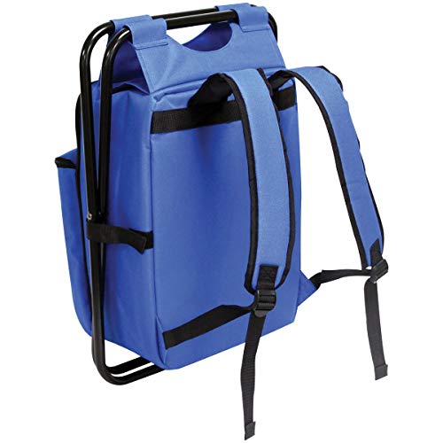 Preferred Nation Seated Cooler Backpack, 3 In 1 Portable Camping Backpack With Cooler And Folding Chair Stool, Leak Proof | Great For Fishing, Camping, Outdoor Events, Picnics Or Beach Blue #TOP2