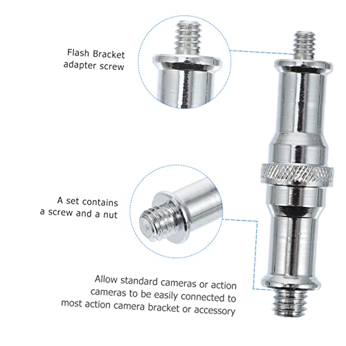 Image of Holibanna Tripod Screw Adapter 1 /4 to 3 /8 Inch Converter Quick Release Light Stand Screw 4-Pack for DSLR Cameras and Video Equipment