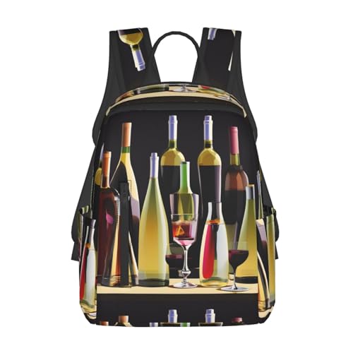 Sac à dos léger imprimé cocktail noir et blanc pour le travail et les voyages