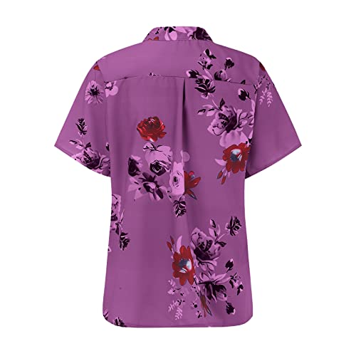 Blusas de Cerano para Mujer 2023 Plus Size Blusa Feminina Estampada Camisa Bolso Manga Fácil Túnica