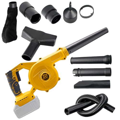 Cordless Leaf Blower and Vacuum Compatible with Dewalt 18V 20V Battery, Handheld Electric Jobsite Air Blower Powerful for Garden Leaves Grass Cuttings Lawn Care Yard (NO Battery)