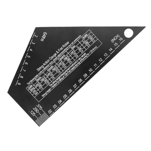 CHICAMPERA ギター弦高尺 弦アクションゲージ 電気ギター用精密測定 定規 高さツール ブラック三角形デザイン ギタリスト必携
