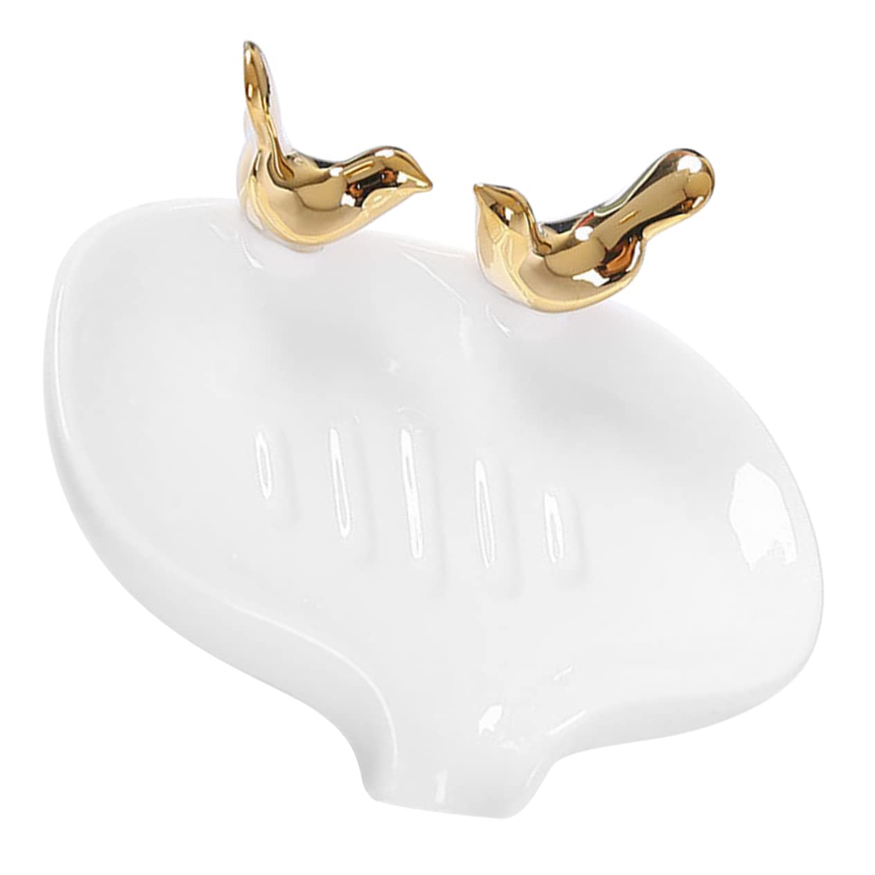 Soporte De Cerámica con Escurridor Jabonera De Diseño De Pájaro para Baño y Cocina