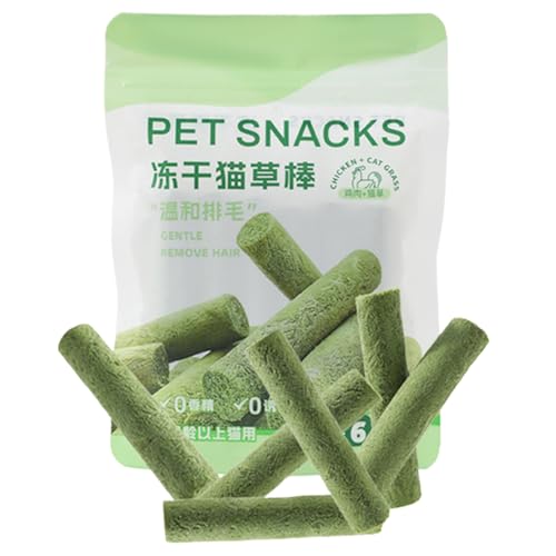 Pollo Cat Grass Sticks - Gestos Secos de 6 Pulgadas, Chews dentales comestibles, Natural para felinos | Control dents Health apetito Boosting para Adultos Gatos denti
