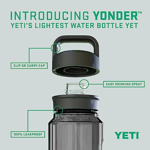 Image of YETI Yonder Water Bottle with Yonder Chug Cap, Lightweight, Leakproof and BPA-Free