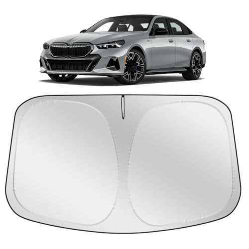 XHRING Windshield Sun Shade Sunshade Compatible with BMW 5-Series 528i 535i 530i 525i 540i 520i 530e...