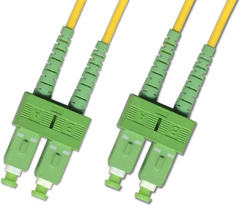 5M Singlemode Duplex Fiber Optic Cable (9/125) - SC/APC to SC/APC